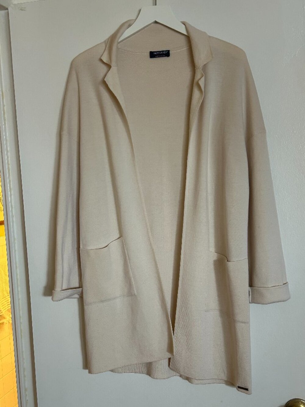 Saint James Long Cardigan in Cream Size 4/XS